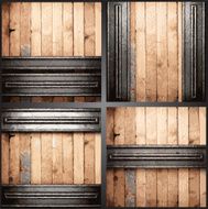 Vector wood and metal background set N7