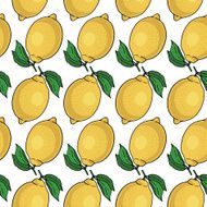Seamless pattern with yellow lemons N8