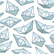 Vector pattern with paper ships N3