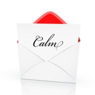 the word calm on a card