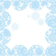 Concept winter frame with snowballs and snowflakes N3