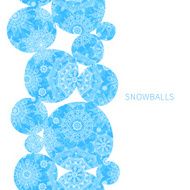 Concept seamless border with snowballs N2