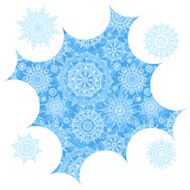 Concept winter frame with snowballs and snowflakes N4