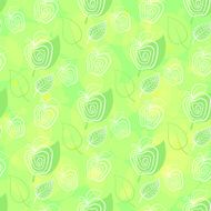 Fresh apple Seamless pattern Apple green leaf