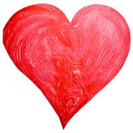Watercolor painted red heart vector element for your design N2