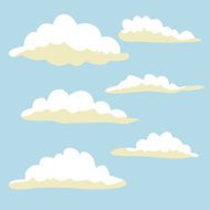 Cartoon clouds Illustration on blue background