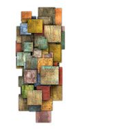 fragmented multiple color square tile grunge pattern shape N2