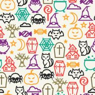 Happy halloween seamless pattern with flat icons N2