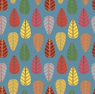 hand drawn autumn leaves seamless pattern