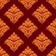 Red and orange floral seamless pattern