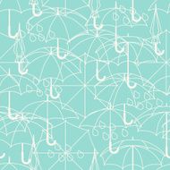 Seamless pattern with cute umbrellas in flat design style N2