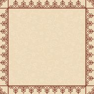 beige floral background with ornamental frame - vector