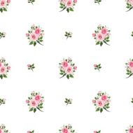 Seamless pattern with pink roses Vector illustration