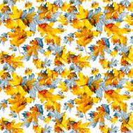 Seamless texture with colored watercolor maple leaves N27