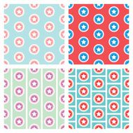Star in circle seamless pattern background