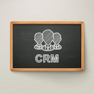 customer relationship management on blackboard in wooden frame N2
