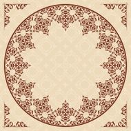 round arabic ornament on light beige pattern - vector