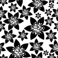 Black and white floral pattern Abstract flowers