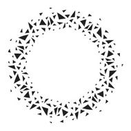 Round frame of sprayed black triangles