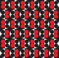 Seamless Red and Black Intersecting Vintage Dot Pattern N2