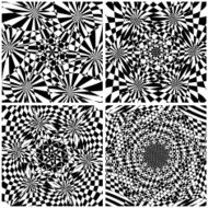 set of abstract black and white geometry pattern background