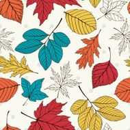 Vector autumn background with decorative colorful leaves N2