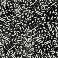 Seamless music background with musical notes and grunge texture