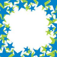 Stars border made in contemporary geometric style vector N2