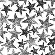 Stars seamless pattern vector black and white background