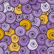 Violet and yellow curls seamless pattern
