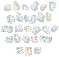 3d futuristic font with lines textures