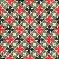 Seamless mosaic pattern with scratched grungy texture vector