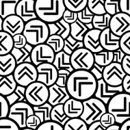 Black and white arrows seamless pattern