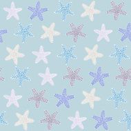 Tropical starfishe texture Seamless vector pattern Ocean fauna illustration