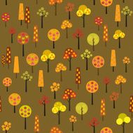 Apple orange pear trees in the garden Seamless vector pattern N2