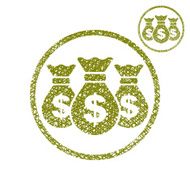 Three money bag vector simple single color icon isolated