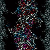 Colorful musical notes seamless pattern