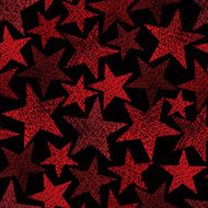 Hand drawn red stars seamless pattern vector background