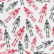 skeletons seamless pattern eps10
