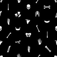 human bones black seamless pattern eps10
