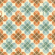 Vintage flower tiles with grunge texture seamless background