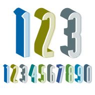 3d extra tall numbers set made with round shapes N5