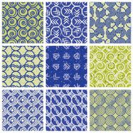 Blue green retro style tiles