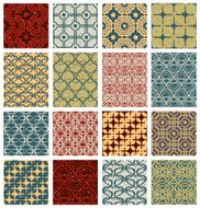 Vintage tiles seamless patterns set N3