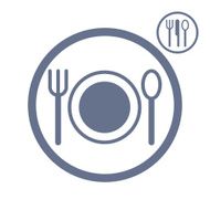 Plate fork and spoon icon