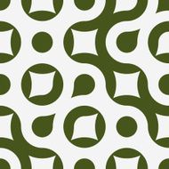 Seamless green geometric design on white textured paper N2