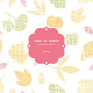 Abstract textile texture fall leaves frame seamless pattern background N2