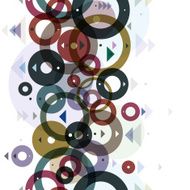 Lined circles hand drawn seamless pattern vector background