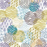 Lined circles hand drawn seamless pattern vector background N2