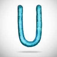 Watercolor letters U
